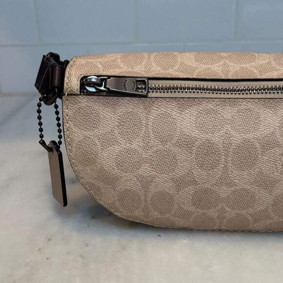 Coach Purse Leather Floral Bethany Belt Bag Signature Canvas Blossom Print NWOT - Picture 7 of 16